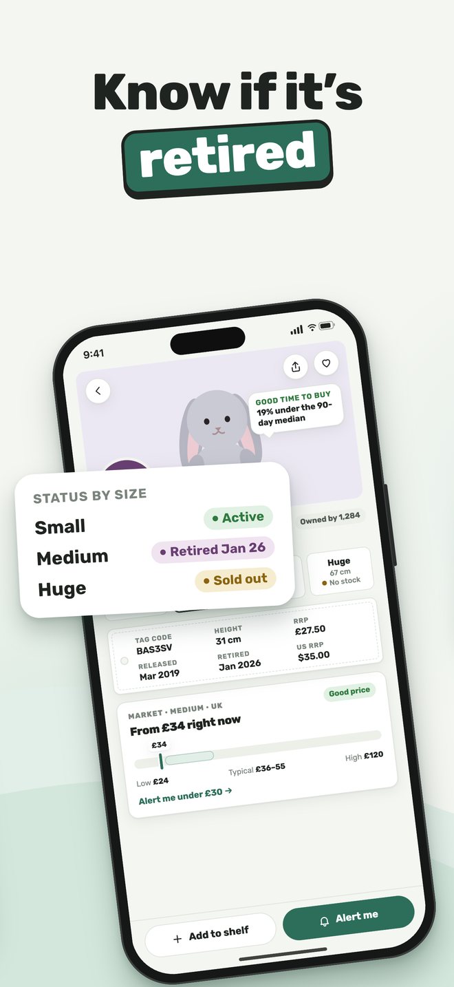 App screenshot: Know if it’s retired